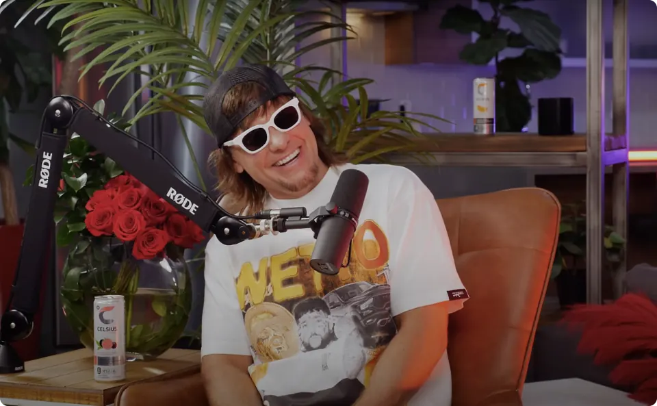 Studio A - Guest with sunglasses posing