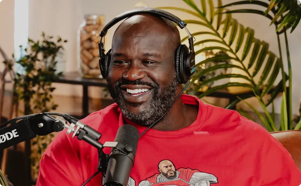 Studio A - Guest with headphones recording