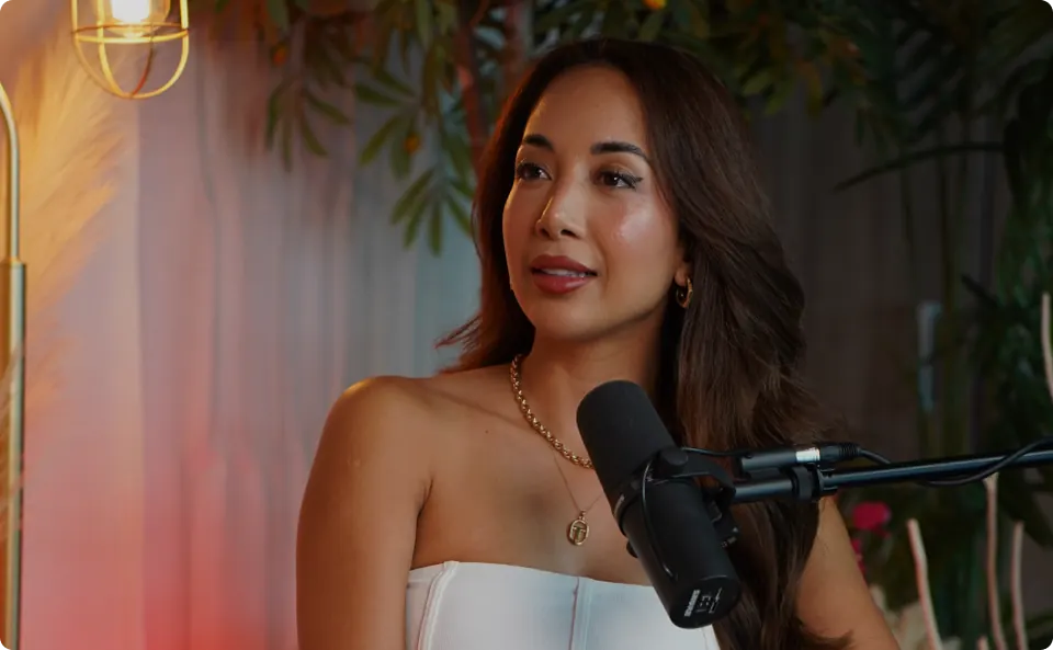 Studio B - Guest with necklace at mic